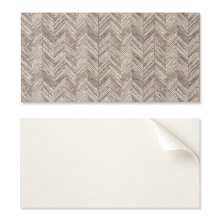 Set complet de placi de vinil, instalare usoara, model de pardoseala in spic, 10x40x20 cm