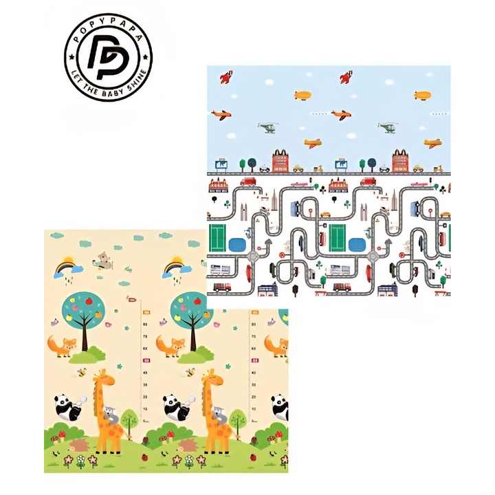 Детски килим за игра и бебета XXL Сгъваем, 2 лица, Плътна XPE пяна, Термоизолиращ, Противоплъзгащ, Защита от удари, Водоустойчив, без BPA, 1 см дебелина, 180 x 200