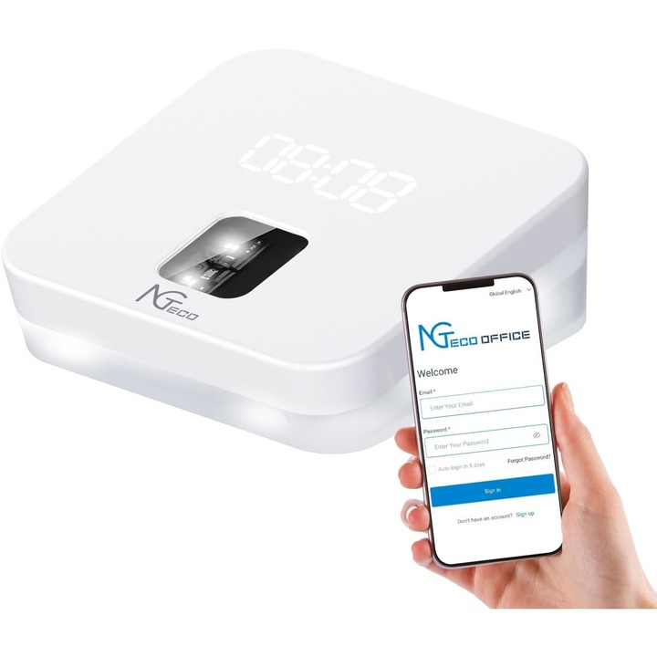 Регистратор на работно време NGTeco TC4, облачен, гъвкаво управление на почивките, многоцветен