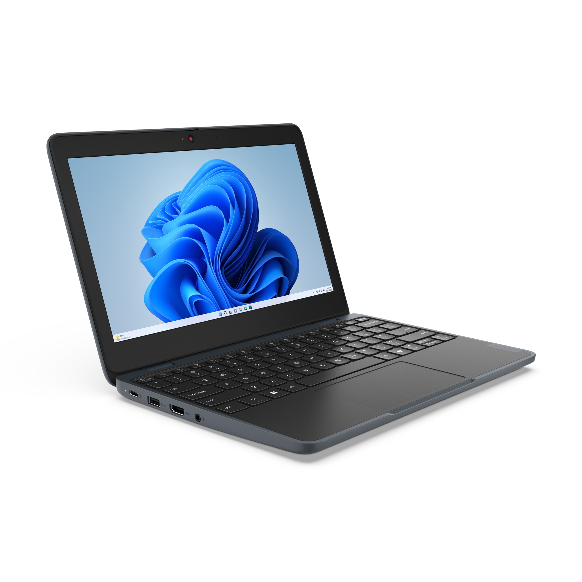 Laptop Lenovo 100w Gen 5 (Intel), 11.6" HD IPS, Intel N150 4-core, 8GB DDR5, 256 GB SSD m2 PCIe, Intel Graphics, Windows 11 Pro, 1.23kg Slate Grey