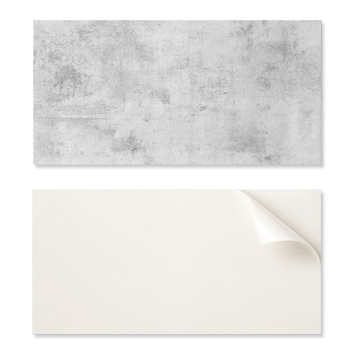 Placa decorativa Coloray, panou vinilic autocolant, 120x60cm, textura beton, rezistent la umiditate