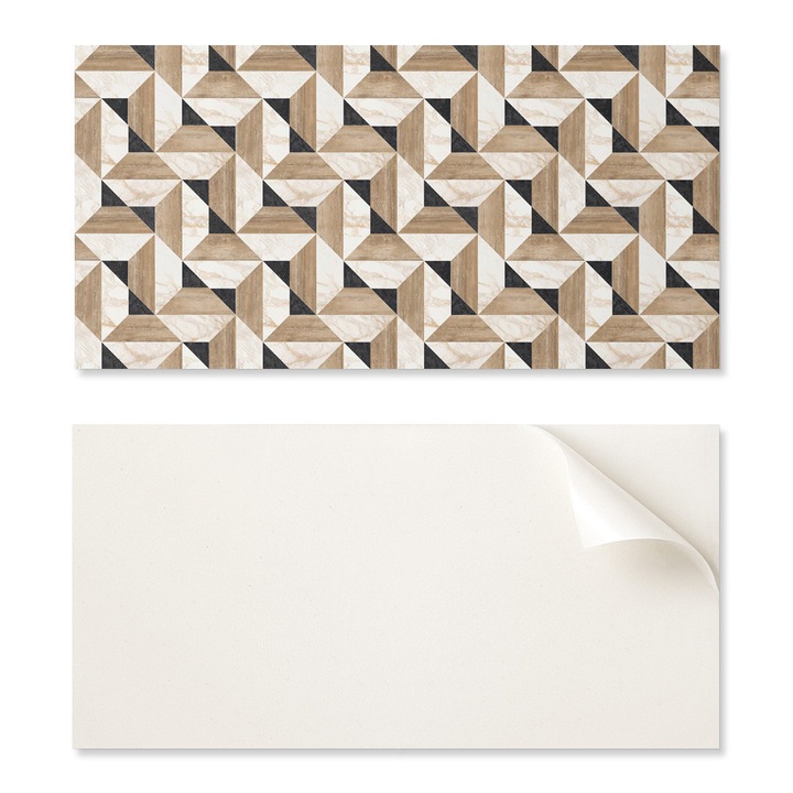 Coloray Dekoratív fali panelek, geometrikus mintázat, 6x60x30cm, többszínű, 6 darabos készlet