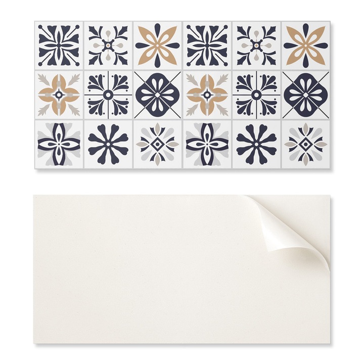 Stickere decorative Coloray set 10 buc, 40x20cm, PVC, rezistente la umiditate, culori intense