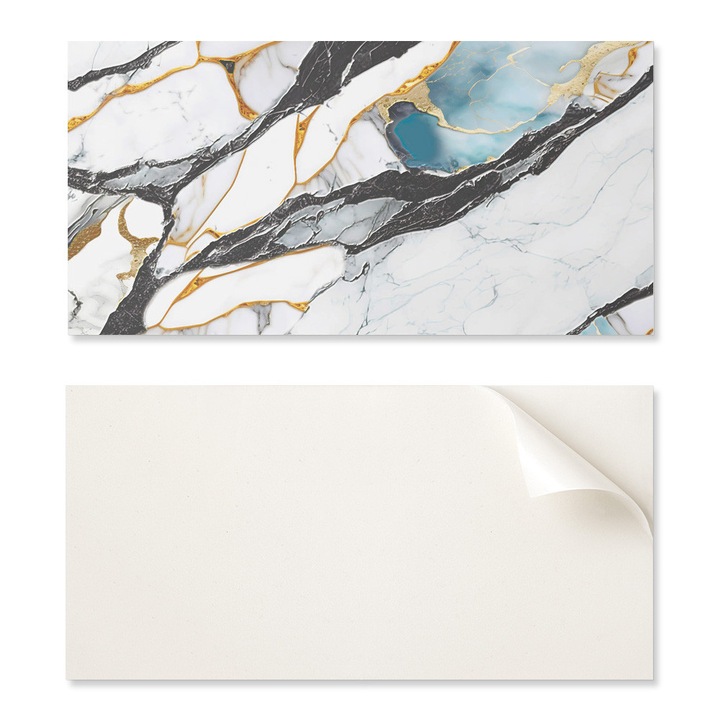 Set stickere decorative Coloray, model marmura, 6 bucati, 60x30cm, rezistente la umiditate, culori intense