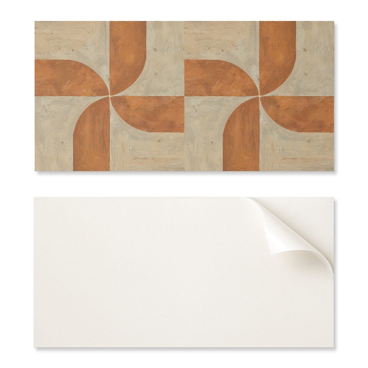 Stickere decorative Coloray, gresie autocolanta din vinil, 10 bucati, 40x20cm, multicolor