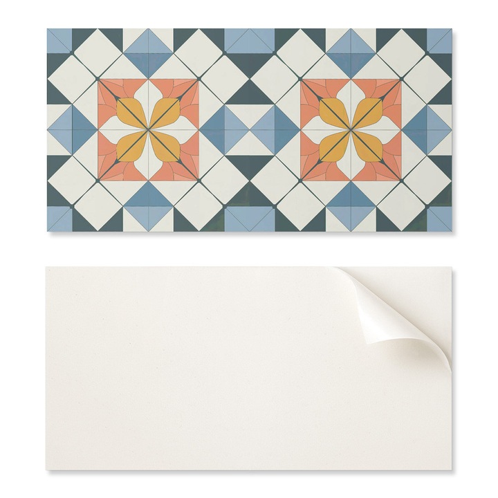 Coloray Dekoratív Tányérkészlet, 6 db, geometrikus, többszínű, 60x30cm