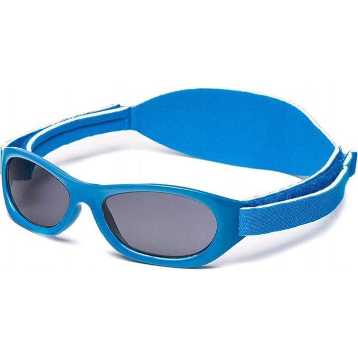 Детски слънчеви очила, Baby-Kiddus, UV400, регулируеми, сини, 0-2 години