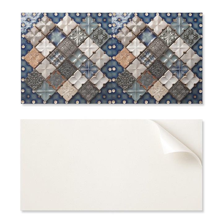 Coloray dekorációs táblák, 6 db-os készlet, 60x30cm, mozaik, nedvességálló