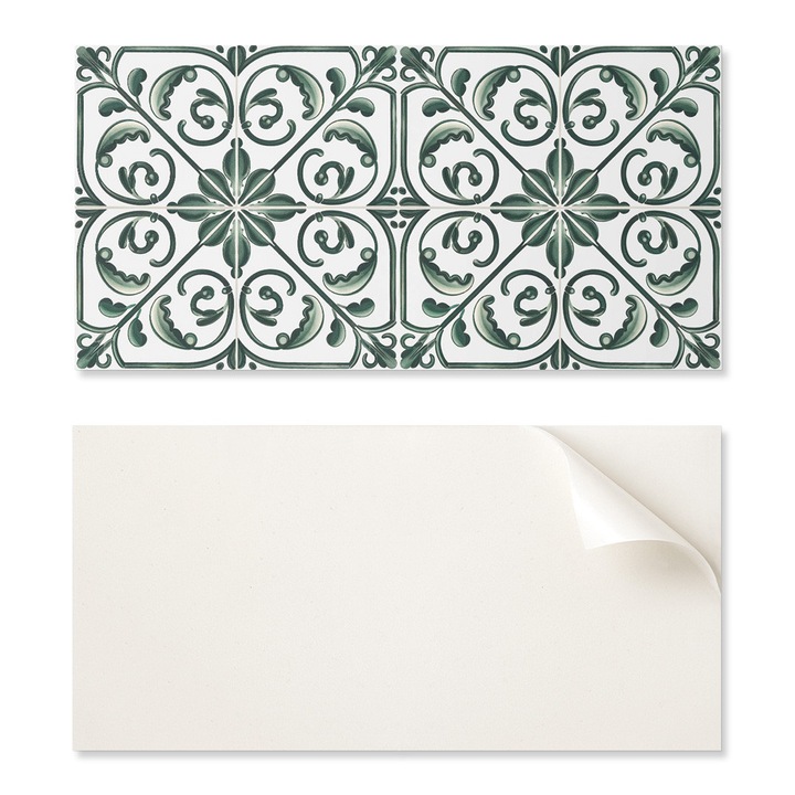 Комплект от 6 декоративни плочи Coloray, PVC, 60x30 см, устойчиви на влага, зелени