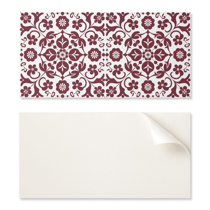 Coloray díszburkolat, 6 db-os készlet, virágmintás, 60x30cm, PCV, nedvességálló