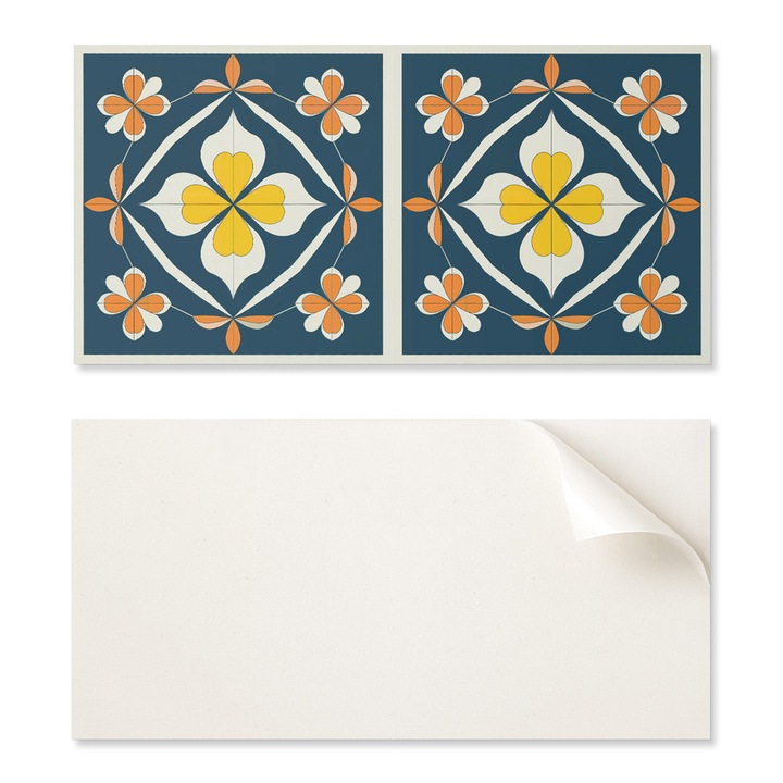 Coloray dekorációs táblák, virágmintás, 6 darab, 60x30cm, többszínű