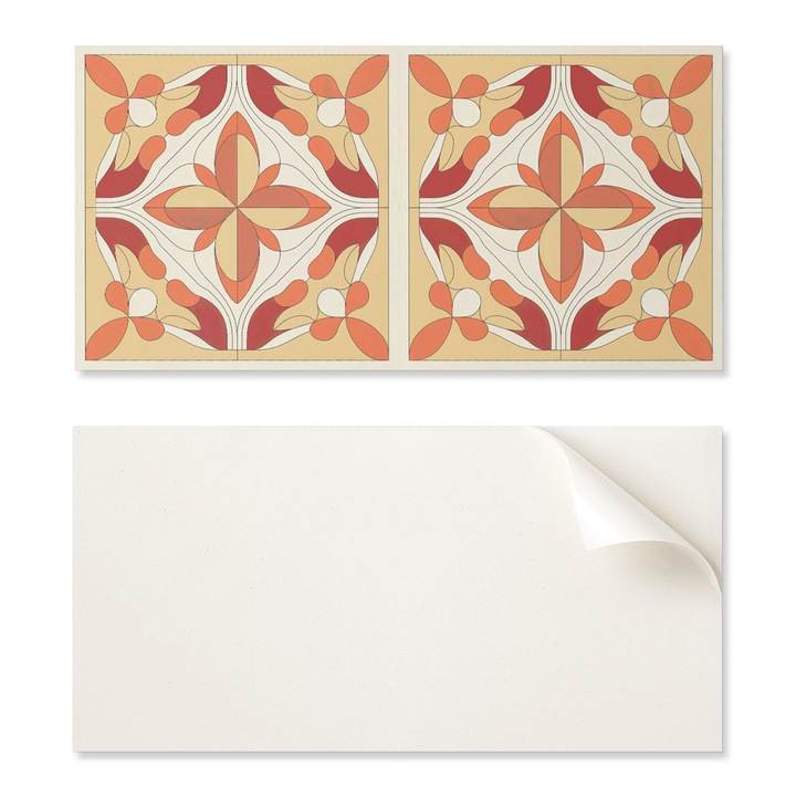 Set de Placi Vinilice Coloray, 6 bucati, 60x30cm, model abstract floral, rezistent la umiditate