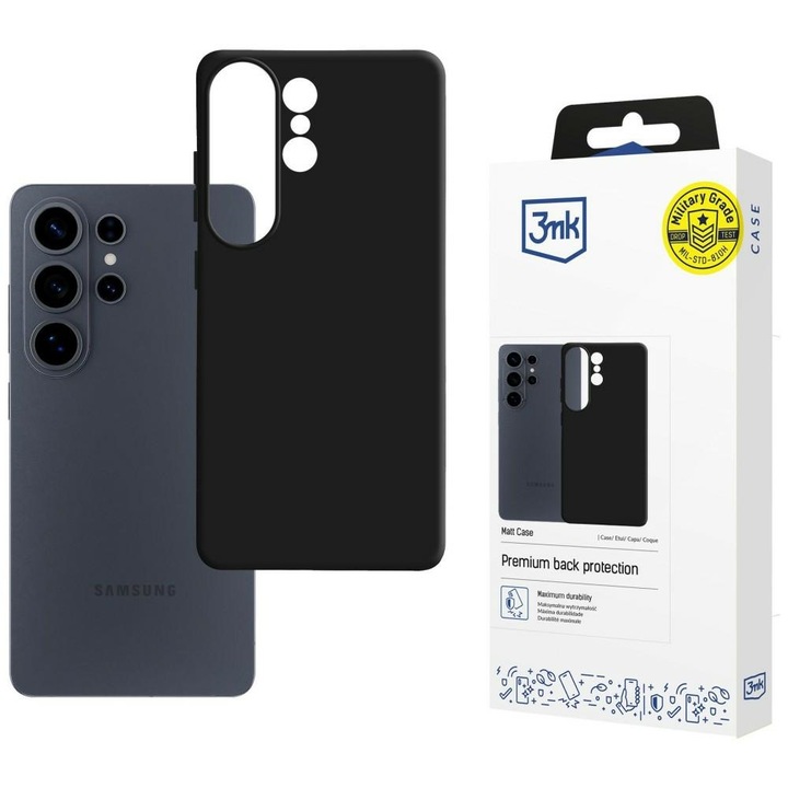 3mk Matt Case kompatibilis Samsung Galaxy S26 Ultra tokkal, fekete
