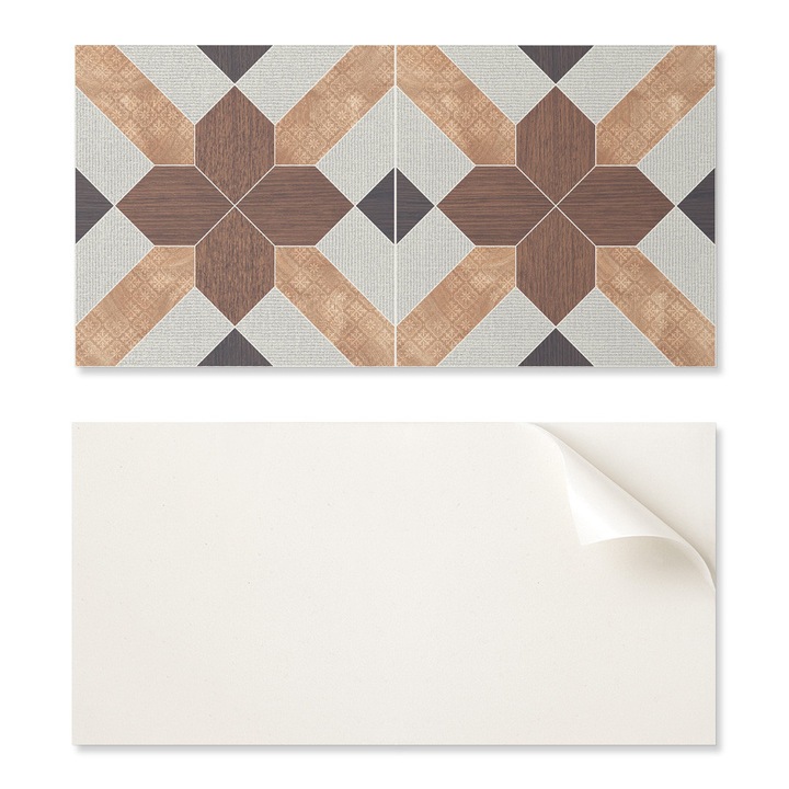 Set placi decorative, Vinil, Coloray, model geometric, 10 bucati, 40x20cm, multicolor