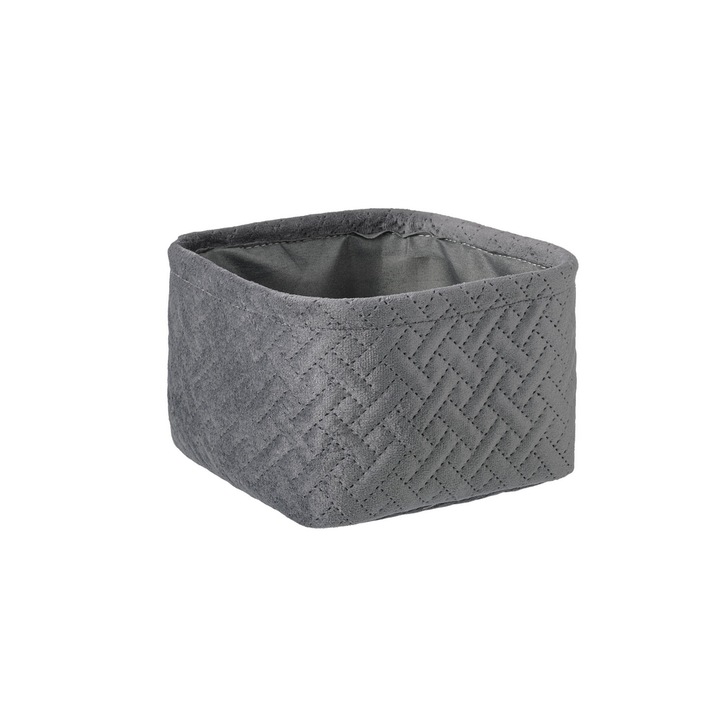 Averill szürke textil tárolókosár 16x16x10 cm