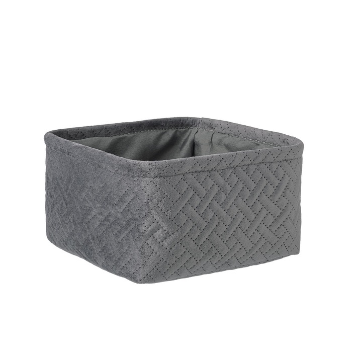 Averill szürke textil tárolókosár 20x20x11 cm