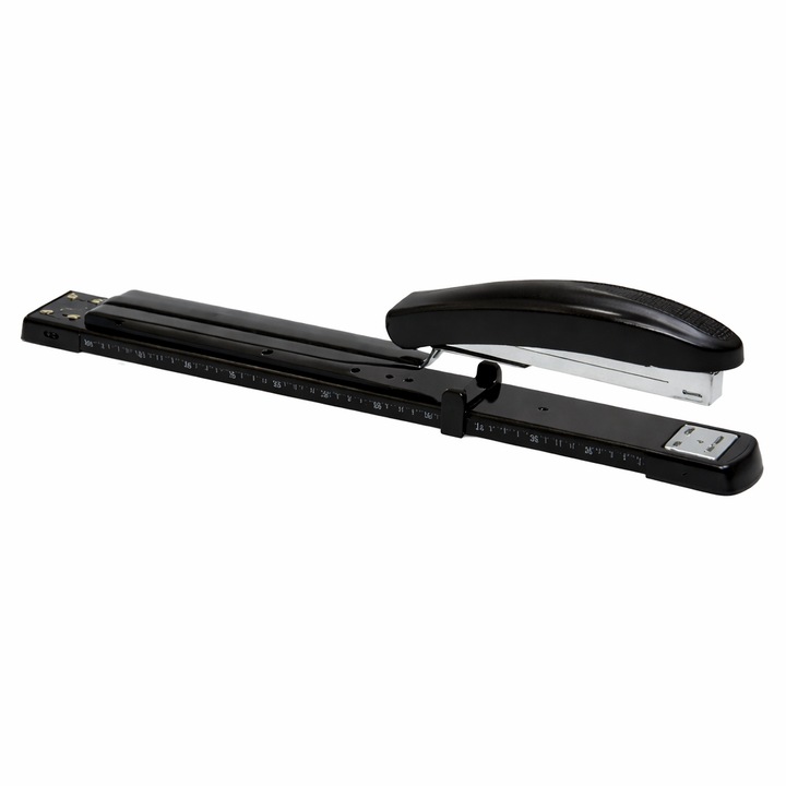 Irodai tűzőgép A2 Scholz, 20 lap, 317 mm, vonalzóval, papírütközővel, kapocsellenőrzővel, fekete