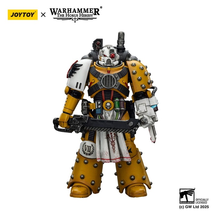 Figurina Joy Toy - Imperial Fists Apothecary, 12cm, multicolor, fully articulated, set cu accesorii