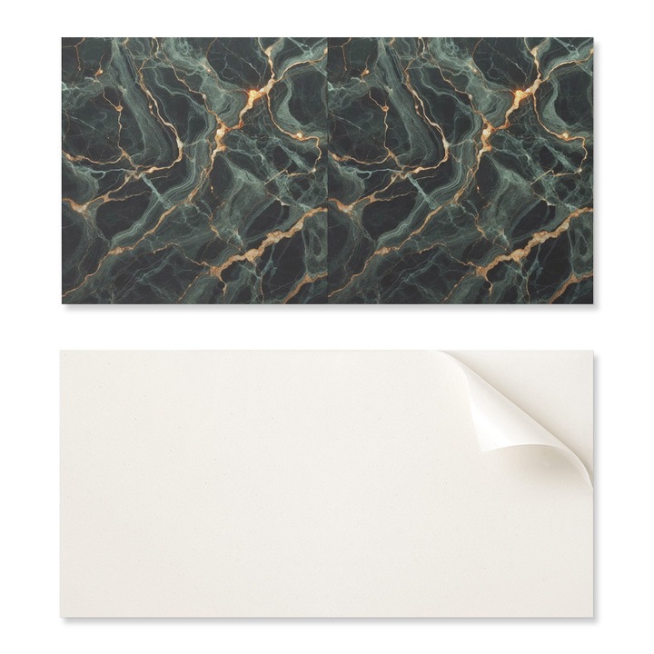 Placa decorativa din PVC, Coloray, 120x60cm, Autoadeziv, Rezistent la umiditate, Model marmura, Multicolor