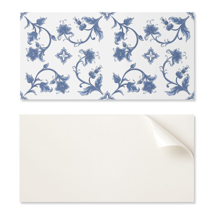 Placi decorative Coloray, model floral, 6 bucati, 60x30cm, multicolor