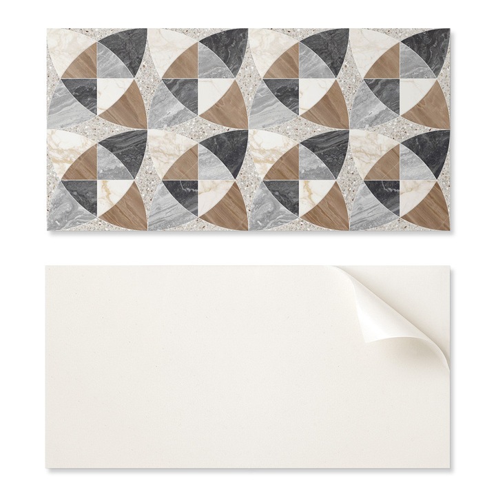 Placa decorativa din PVC, Coloray, 120x60cm, Autoadeziv, Rezistent la umiditate, Model geometric, Multicolor