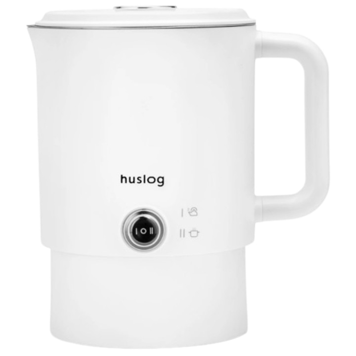 Fierbator electric de calatorie, pliabil 2 in 1, alb, 0,8 l