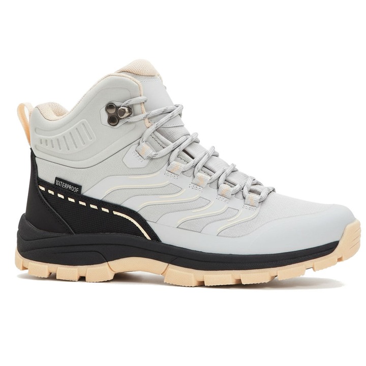 Ghete de trekking Permani, gri, impermeabile, cu guler inalt, talpa aderenta