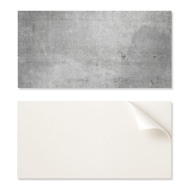 Placi decorative Coloray set 10 buc, vinil, textura beton, 40x20cm, gri