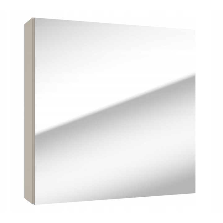 Sifonier baie cu oglinda suspendat, Pinia, 60x60 cm, culoare kasmir mat, 1 raft