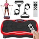 Aparat fitness cu vibromasaj, Zola, 2 benzi elastice cu manere atasabile, 5 programe diferite, 180 niveluri de viteza, afisaj LED, 200W, amplitudine vibratie 0.8 mm, Bluetooth, difuzoare incorporate, telecomanda, 53 x 31 x 13 cm, rosu