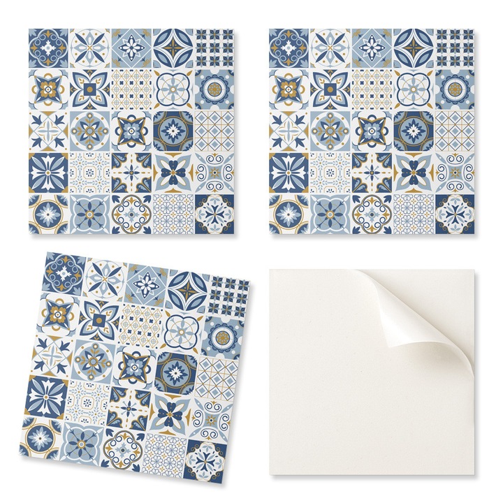 Set 20 Placi decorative din PVC, Coloray, 20x20cm, Rezistente la umiditate, Multicolor