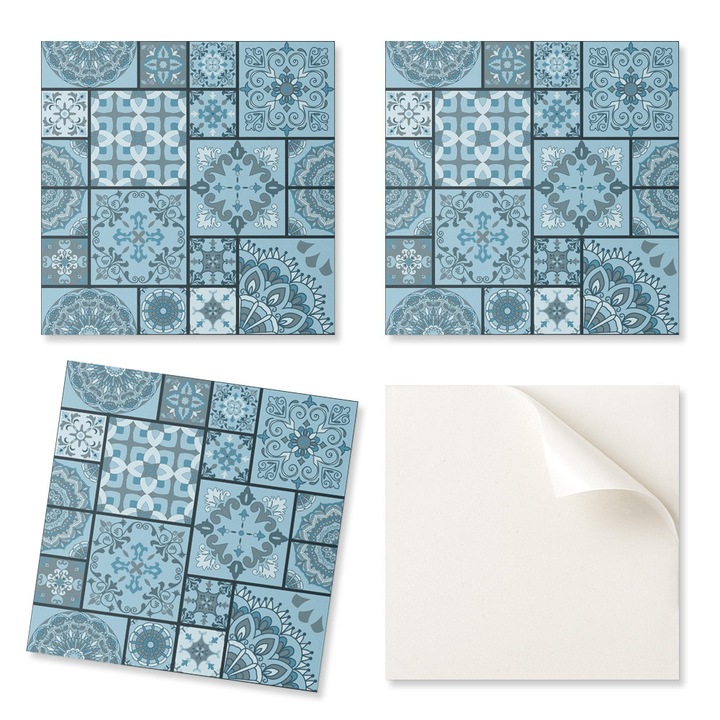 Coloray dekoratív falpanelek, 4 db-os készlet, 50x50cm, többszínű, nedvességálló