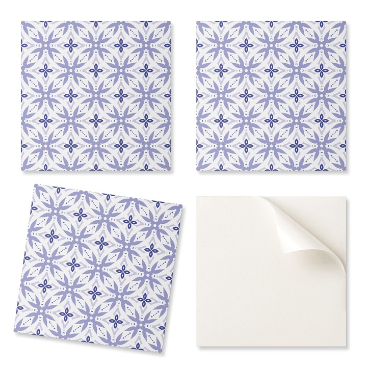 Coloray Dekoratív Csempekészlet, Geometriai Virágmintás, 20x20cm, 20 darab, nedvességálló