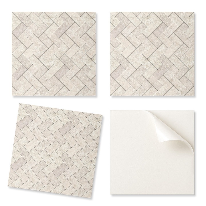 Set accesorii decorative Coloray, decoratiune vinilica cu model jodelke, 20x20cm, 20 bucati, rezistenta la umiditate