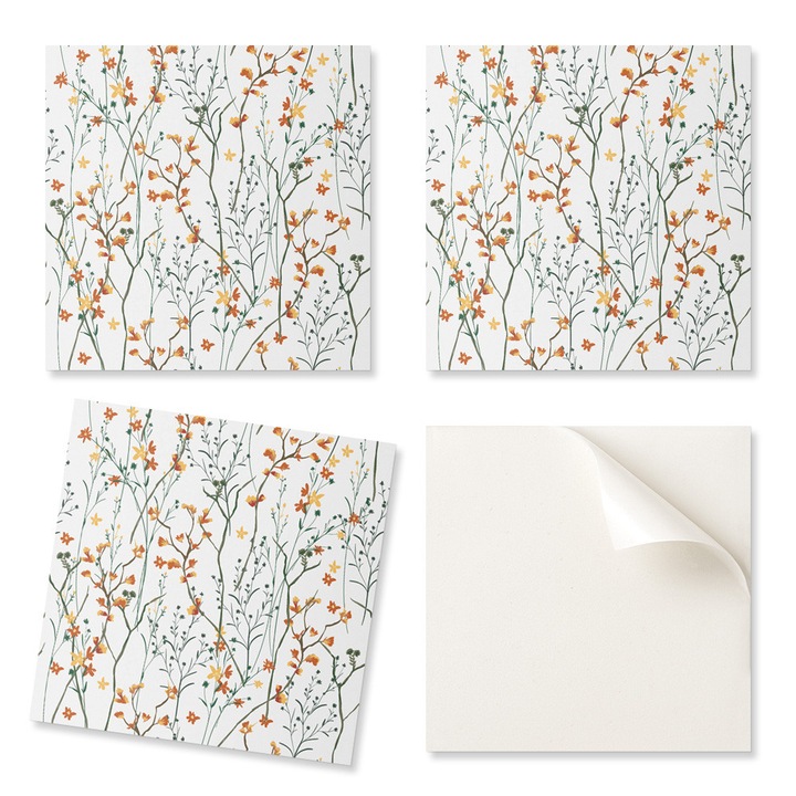 Coloray díszítő csempe szett 20 db, virágmintás, 20x20cm, nedvességálló