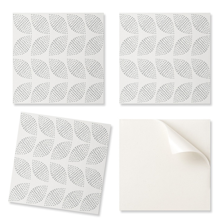 Set Placi Decorative Coloray set 9 bucati, model frunze cu puncte, 30x30cm