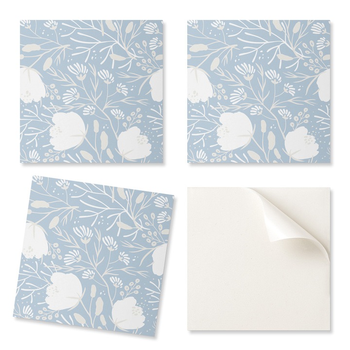 Coloray 4 db PVC burkolólap készlet, 50x50cm, virágmintás, nedvességálló