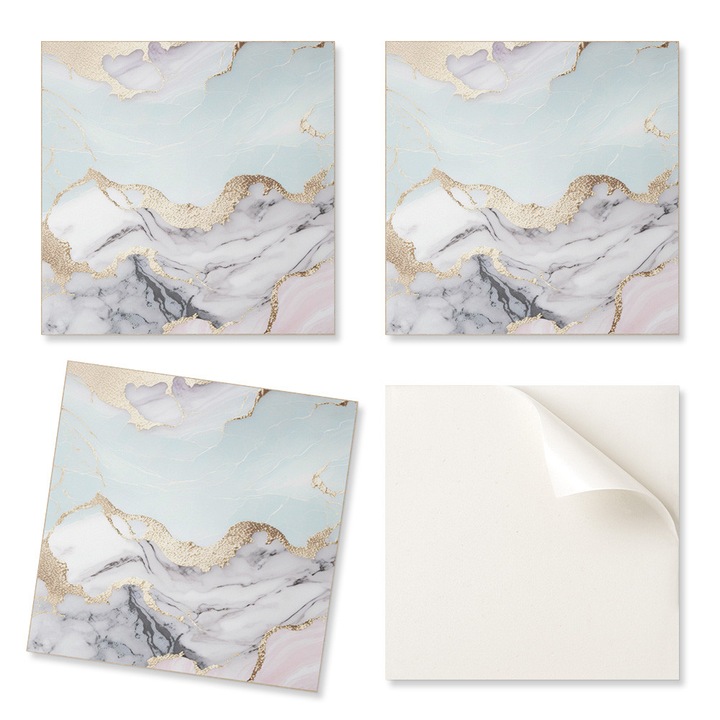 Set 4 placi Decorative Coloray, multicolor, 50x50 cm, vinil