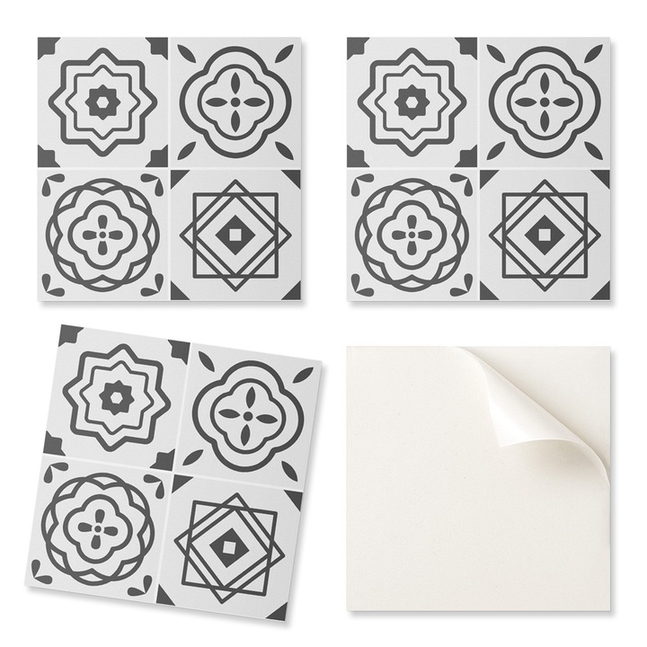 Díszítőcsempe készlet, Coloray, 20x20cm, 20 db, PVC, nedvességálló