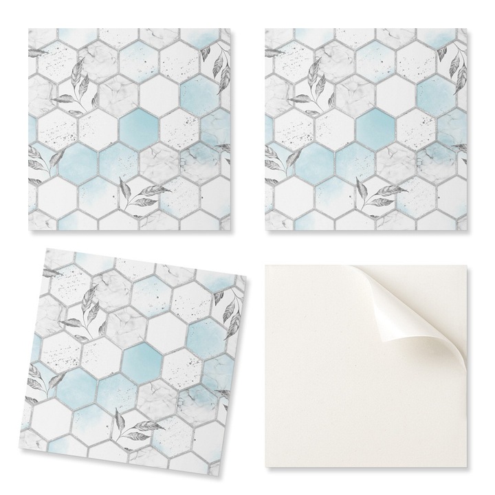 Set placi vinil, Coloray, hexagonale, 20x20cm, multicolor