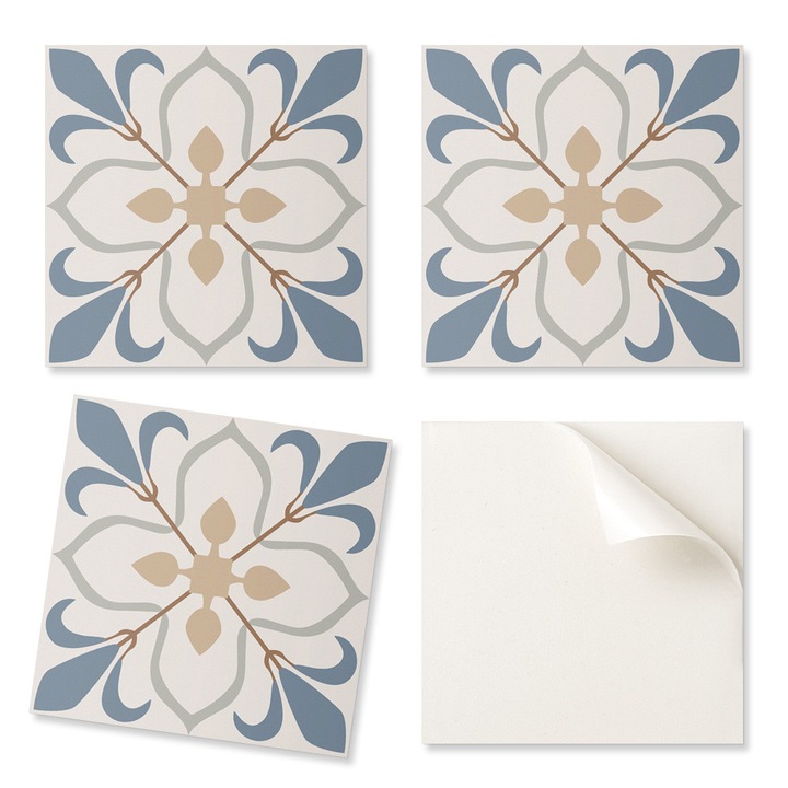 Coloray dekorációs csempék, 4 darab, virágmintás, 50x50cm, nedvességálló