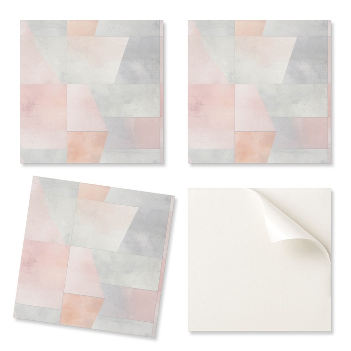 Coloray dekoratív csempekészlet, Geometria, 20x20cm, 20 darab, pasztell színek