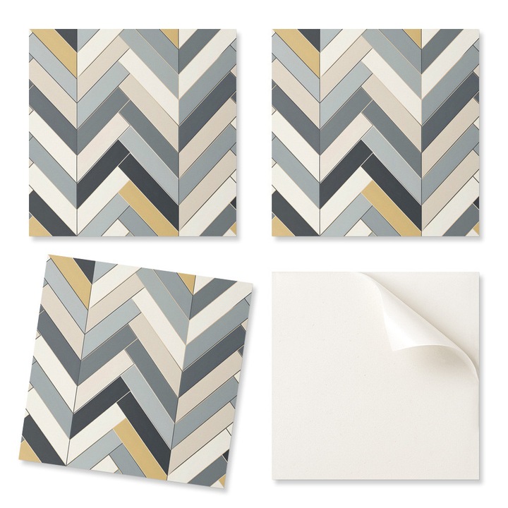 Placi decorative Coloray set 4, 50x50cm, PVC, rezistente la umiditate, culori intense