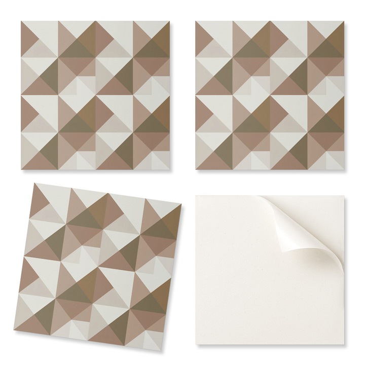 Coloray Dekoratív Csempekészlet, Háromszög Geometria, 20x20cm, 20 darab, Többszínű