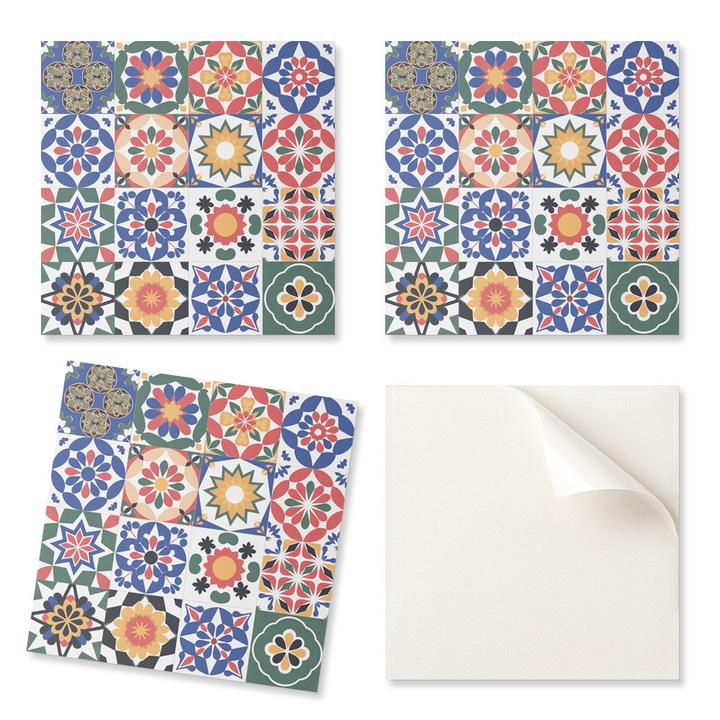 Coloray dekoratív csempe, 20 db-os készlet, 20x20cm, többszínű, nedvességálló