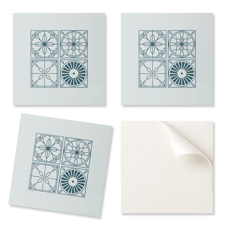 Set 4 placi Decorative Coloray, albastru, 50x50 cm, vinil