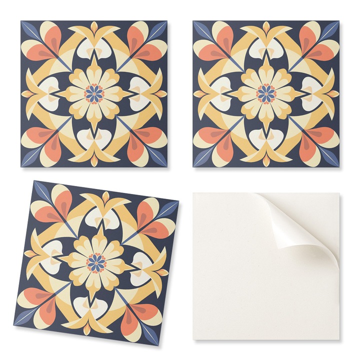 Coloray Dekoratív Csempe Szett, virágos, 20x20cm, 20 darab