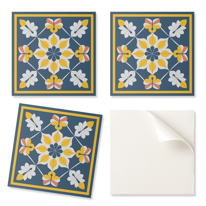 Set de placi Decorative Coloray, Kafele PCV, 9 buc, 30x30 cm, multicolor