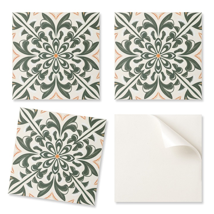 Coloray dekorációs csempék, 20 darabos készlet, virágmintás, 20x20cm