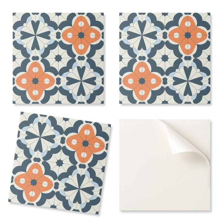 Coloray dekoratív csempék, 20 darabos készlet, virágmintás, 20x20 cm, nedvességálló